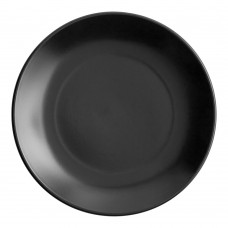 Matte Black Stoneware Coupe Dessert Plate 7 1/4"