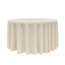 Tablecloth Premium Panama 132" Round Ivory