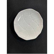 White Waved Dessert Plate