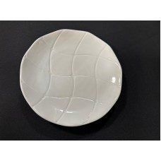 White Waved Dinner Plate