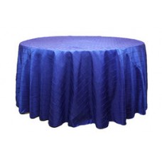 Pintuck 120" Round Tablecloth Royal Blue