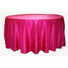 Crinkle Taffeta 117" Round Tablecloth Fuchsia