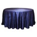 Crinkle Taffeta 132" Round Tablecloth Navy Blue