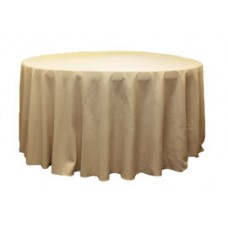 Polyester 108" Round Tablecloth Champagne