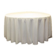 Polyester 108" Round Tablecloth Light Ivory/Off White