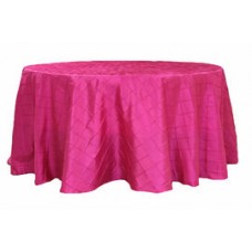 Pintuck 120" Round Tablecloth Fuchsia