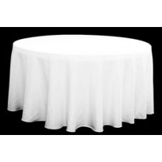 Polyester 120" Round Tablecloth White