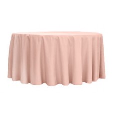 Polyester 120" Round Tablecloth Blush