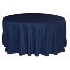 Polyester 120" Round Tablecloth Navy Blue