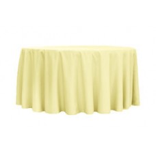 Polyester 120" Round Tablecloth Light Yellow