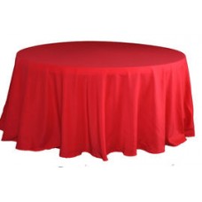 Polyester 120" Round Tablecloth Red