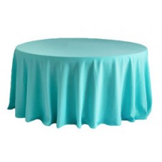 Polyester 120" Round Tablecloth Turquoise