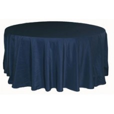 Polyester 132" Round Tablecloth Navy Blue