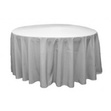 Polyester 132" Round Tablecloth - Silver