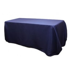 Polyester 90"x132" Rectangular Tablecloth Navy Blue