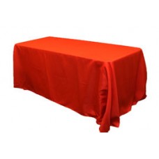 Polyester 90"x132" Rectangular Tablecloth Red