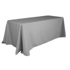 Polyester 90"x156" Rectangular Tablecloth Silver