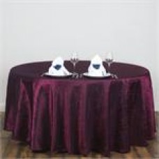 Crinkle Taffeta 117" Round Tablecloth Burgundy