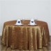 Crinkle Taffeta 117" Round Tablecloth Gold