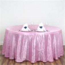 Crinkle Taffeta 117" Round Tablecloth Pink