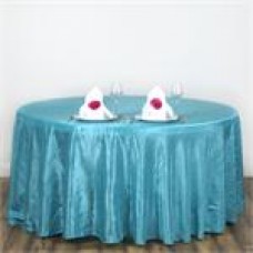 Crinkle Taffeta 117" Round Tablecloth Turquoise