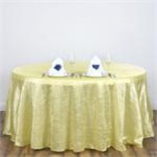 Crinkle Taffeta 117" Round Tablecloth Yellow