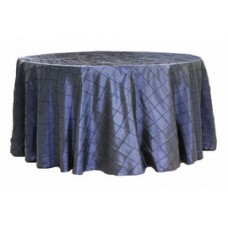 Pintuck 120" Round Tablecloth Navy Blue