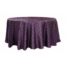 Pintuck 120" Round Tablecloth Plum/Eggplant