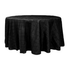 Pintuck 132" Round Tablecloth Black