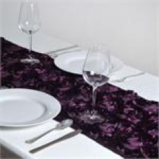 Rossette Runner  14" x 108" Eggplant