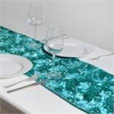 Rossette Runner  14" x 108" Turquoise