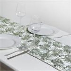 Rossette Runner  14" x 108" Silver