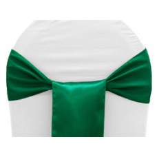 Satin Chair Sashes Emerald Green