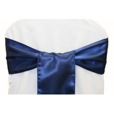 Satin Chair Sashes Navy Blue