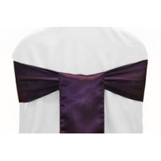 Satin Chair Sashes Plum