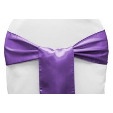 Satin Chair Sashes Purple