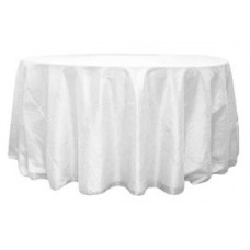 Crinkle Taffeta 117" Round Tablecloth White