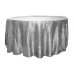 Crinkle Taffeta 117" Round Tablecloth Silver