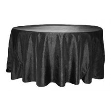 Crinkle Taffeta 117" Round Tablecloth Black