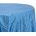 Sequin 120" Round Tablecloth Aqua Blue 