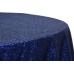 Sequin 120" Round Tablecloth Navy Blue