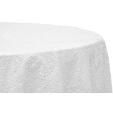 Sequin 120" Round Tablecloth White