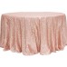 Sequin 132" Round Tablecloth Blush/Rose Gold