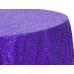 Sequin 132" Round Tablecloth Purple