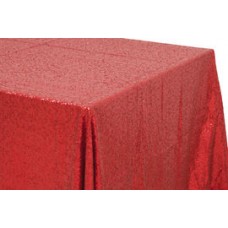 Sequin 90"x132" Rectangular Tablecloth Apple Red