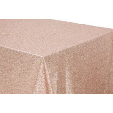 Sequin 90"x132" Rectangular Tablecloth Blush/Rose Gold