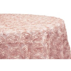 Rossette 120" Round Tablecloth Blush/Rose Gold