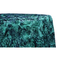 Rossette 120" Round Tablecloth Dark Turquoise