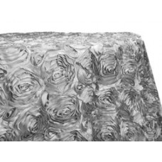 Rossette 120" Round Tablecloth Silver