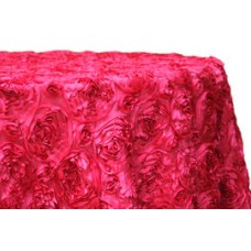 Rossette 132" Round Tablecloth Fuchsia